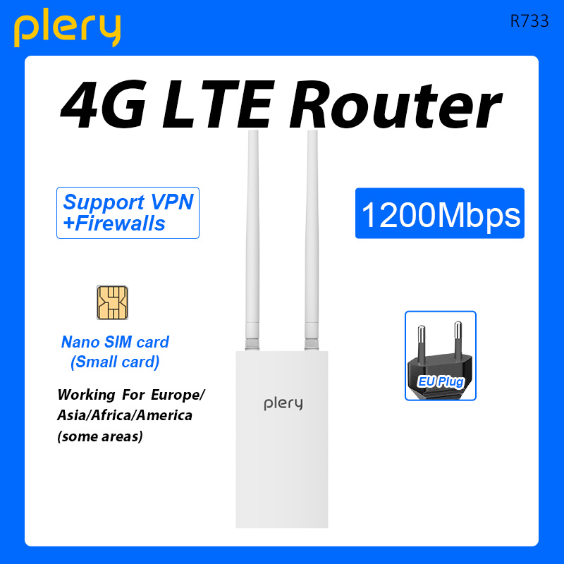4G Router With Poe Wan - PLERY 1200Mbps Outdoor WIFI 4G LTE